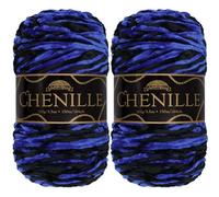 JubileeYarn Chenille Yarn - Worsted Weight - 100g/Skein - Atlantis - 2 Skeins