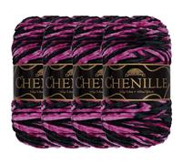 JubileeYarn Chenille Yarn - Worsted Weight - 100g/Skein - Avalon - 4 Skeins