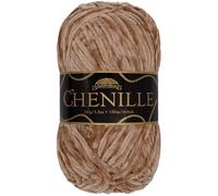 JubileeYarn Chenille Yarn - Worsted Weight - 100g/skein - Cannoli - Pale Brown Grey Velvet - Crochet and Knitting Yarn - 1 Skein