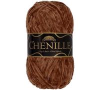 JubileeYarn Chenille Yarn - Worsted Weight - 100g/skein - Coffee Bean - Chocolate Brown Velvet - Crochet and Knitting Yarn - 1 Skein