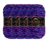 JubileeYarn Chenille Yarn - Worsted Weight - 100g/Skein - Elysium - 4 Skeins