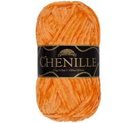 JubileeYarn Chenille Yarn - Worsted Weight - 100g/Skein - Ember - Bright Carrot Orange Velvet - Crochet and Knitting Yarn - 1 Skein