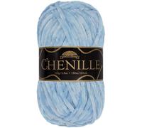 JubileeYarn Chenille Yarn - Worsted Weight - 100g/skein - Empyrean - Light Baby Glacier Blue Velvet - Crochet and Knitting Yarn - 1 Skein