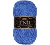 JubileeYarn Chenille Yarn - Worsted Weight - 100g/Skein - Lazuli - Mid Blue Velvet - Crochet and Knitting Yarn - 1 Skein