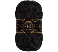 JubileeYarn Chenille Yarn - Worsted Weight - 100g/Skein - Obsidian - Black Velvet - Crochet and Knitting Yarn - 1 Skein
