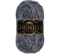 JubileeYarn Chenille Yarn - Worsted Weight - 100g/Skein - Phantasma - Charcoal Dark Grey Velvet - Crochet and Knitting Yarn - 1 Skein