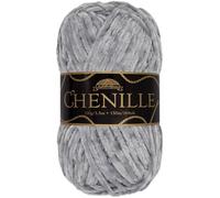 JubileeYarn Chenille Yarn - Worsted Weight - 100g/Skein - Relic - Pale Silver Grey Velvet - Crochet and Knitting Yarn - 1 Skein