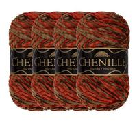 JubileeYarn Chenille Yarn - Worsted Weight - 100g/Skein - Zerzura - 4 Skeins