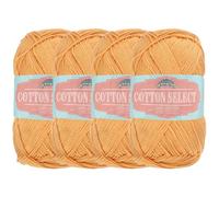 JubileeYarn Cotton Select Yarn - 50g/Skein Sport Weight - Bright Orange - 4 Skeins