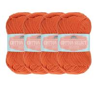 JubileeYarn Cotton Select Yarn - 50g/Skein Sport Weight - Burnt Orange - 4 Skeins