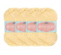 JubileeYarn Cotton Select Yarn - 50g/Skein Sport Weight - Light Yellow - 4 Skeins