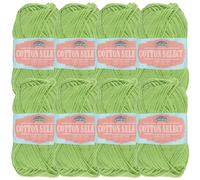 JubileeYarn Cotton Select Yarn - 50g/Skein Sport Weight - Limeade Green - 8 Skeins