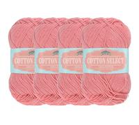 JubileeYarn Cotton Select Yarn - 50g/Skein Sport Weight - Soft Red - 4 Skeins