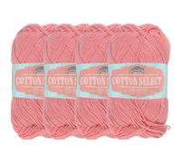 JubileeYarn Cotton Select Yarn - 50g/Skein Sport Weight - Soft Red - 4 Skeins