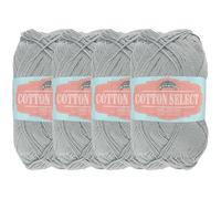 JubileeYarn Cotton Select Yarn - 50g/Skein Sport Weight - Sterling Grey - 4 Skeins