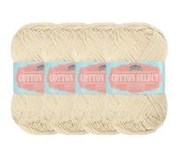 JubileeYarn Cotton Select Yarn - 50g/Skein Sport Weight - Vanilla Cream - 4 Skeins