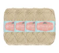 JubileeYarn Cotton Select Yarn - Sport Weight - 50g/Skein - Beechnut Brown - 4 Skeins