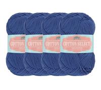 JubileeYarn Cotton Select Yarn - Sport Weight - 50g/Skein - Dynasty Blue - 4 Skeins