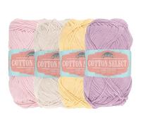 JubileeYarn Cotton Select Yarn - Sport Weight - 50g/Skein - Shades of Contrast Colours B - 4 Skeins