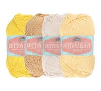 JubileeYarn Cotton Select Yarn - Sport Weight - 50g/Skein - Shades of Yellow - 4 Skeins