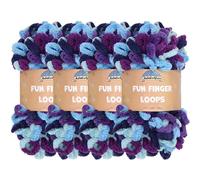 JubileeYarn Fun Finger Loops Yarn - Polyester Jumbo Weight Loop Yarn - 100g/Skein - Aphrodite - 4 Skeins