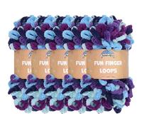 JubileeYarn Fun Finger Loops Yarn - Polyester Jumbo Weight Loop Yarn - 100g/Skein - Aphrodite - 5 Skeins