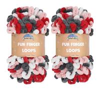 JubileeYarn Fun Finger Loops Yarn - Polyester Jumbo Weight Loop Yarn - 100g/Skein - Apollo - 2 Skeins