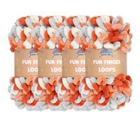 JubileeYarn Fun Finger Loops Yarn - Polyester Jumbo Weight Loop Yarn - 100g/Skein - Ares - 4 Skeins