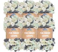 JubileeYarn Fun Finger Loops Yarn - Polyester Jumbo Weight Loop Yarn - 100g/Skein - Artemis - 6 Skeins