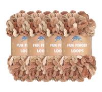 JubileeYarn Fun Finger Loops Yarn - Polyester Jumbo Weight Loop Yarn - 100g/Skein - Asteria - 4 Skeins