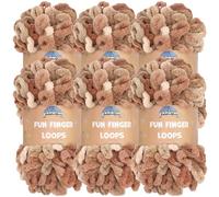 JubileeYarn Fun Finger Loops Yarn - Polyester Jumbo Weight Loop Yarn - 100g/Skein - Asteria - 6 Skeins