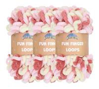 JubileeYarn Fun Finger Loops Yarn - Polyester Jumbo Weight Loop Yarn - 100g/Skein - Athena - 3 Skeins