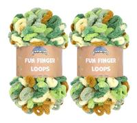 JubileeYarn Fun Finger Loops Yarn - Polyester Jumbo Weight Loop Yarn - 100g/Skein - Auxo - 2 Skeins