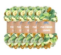 JubileeYarn Fun Finger Loops Yarn - Polyester Jumbo Weight Loop Yarn - 100g/Skein - Auxo - 5 Skeins
