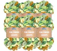 JubileeYarn Fun Finger Loops Yarn - Polyester Jumbo Weight Loop Yarn - 100g/Skein - Auxo - 6 Skeins