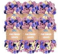 JubileeYarn Fun Finger Loops Yarn - Polyester Jumbo Weight Loop Yarn - 100g/Skein - Boreas - 6 Skeins