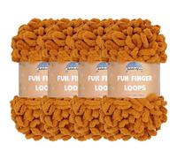 JubileeYarn Fun Finger Loops Yarn - Polyester Jumbo Weight Loop Yarn - 100g/Skein - Chocolatier - 4 Skeins