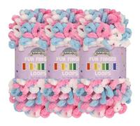 JubileeYarn Fun Finger Loops Yarn - Polyester Jumbo Weight Loop Yarn - 100g/Skein - Coccinelle - 3 Skeins