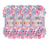 JubileeYarn Fun Finger Loops Yarn - Polyester Jumbo Weight Loop Yarn - 100g/Skein - Coccinelle - 4 Skeins