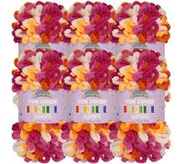 JubileeYarn Fun Finger Loops Yarn - Polyester Jumbo Weight Loop Yarn - 100g/Skein - DeLarverie - 6 Skeins