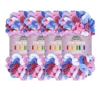 JubileeYarn Fun Finger Loops Yarn - Polyester Jumbo Weight Loop Yarn - 100g/Skein - Dellamonica - 4 Skeins