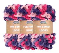 JubileeYarn Fun Finger Loops Yarn - Polyester Jumbo Weight Loop Yarn - 100g/Skein - Diony - 3 Skeins