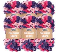 JubileeYarn Fun Finger Loops Yarn - Polyester Jumbo Weight Loop Yarn - 100g/Skein - Diony - 6 Skeins