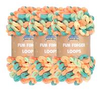 JubileeYarn Fun Finger Loops Yarn - Polyester Jumbo Weight Loop Yarn - 100g/Skein - Eiar - 3 Skeins