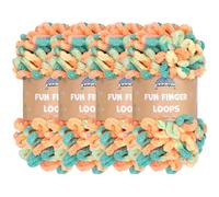 JubileeYarn Fun Finger Loops Yarn - Polyester Jumbo Weight Loop Yarn - 100g/Skein - Eiar - 4 Skeins