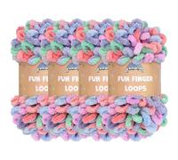 JubileeYarn Fun Finger Loops Yarn - Polyester Jumbo Weight Loop Yarn - 100g/Skein - Eros - 4 Skeins