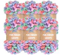 JubileeYarn Fun Finger Loops Yarn - Polyester Jumbo Weight Loop Yarn - 100g/Skein - Eros - 6 Skeins
