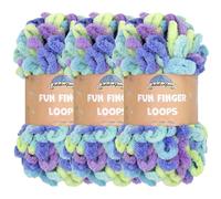 JubileeYarn Fun Finger Loops Yarn - Polyester Jumbo Weight Loop Yarn - 100g/Skein - Ersa - 3 Skeins