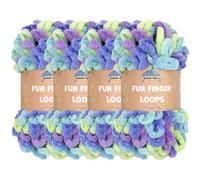 JubileeYarn Fun Finger Loops Yarn - Polyester Jumbo Weight Loop Yarn - 100g/Skein - Ersa - 4 Skeins