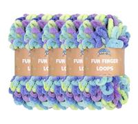 JubileeYarn Fun Finger Loops Yarn - Polyester Jumbo Weight Loop Yarn - 100g/Skein - Ersa - 5 Skeins